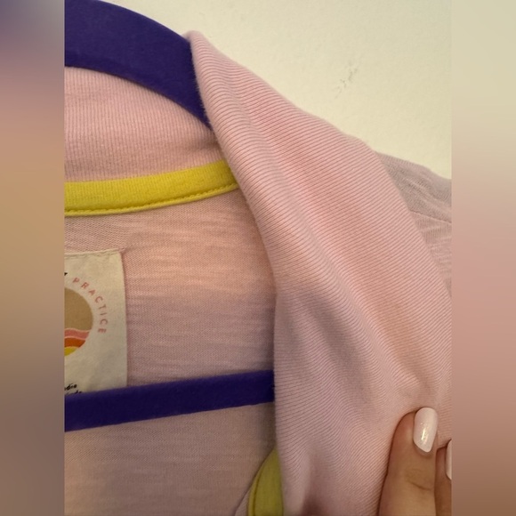 Anthropologie Daily Practice Sporty Striped Zip Cotton Dress Pink Small EUC - Picture 9 of 11